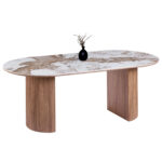 ΤΡΑΠΕΖΙ ΟΒΑΛ FB918428 ΚΕΡΑΜΙΚΟ TOP ΣΕ PANDORA--MDF ΠΟΔΙΑ 210x100x77Υεκ