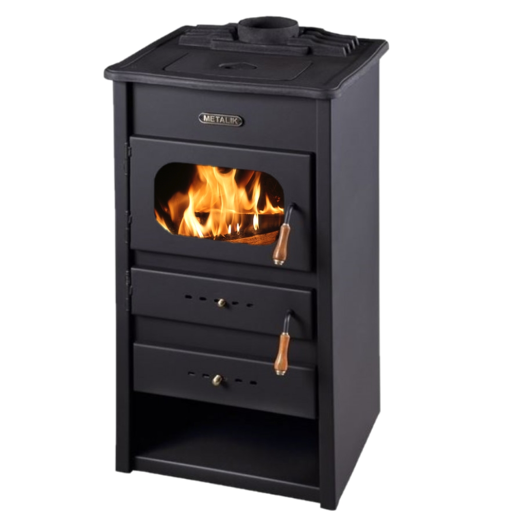 Ξυλόσομπα Metalik Classic με άνω επιφάνεια χυτοσιδηρή 10.1 kW