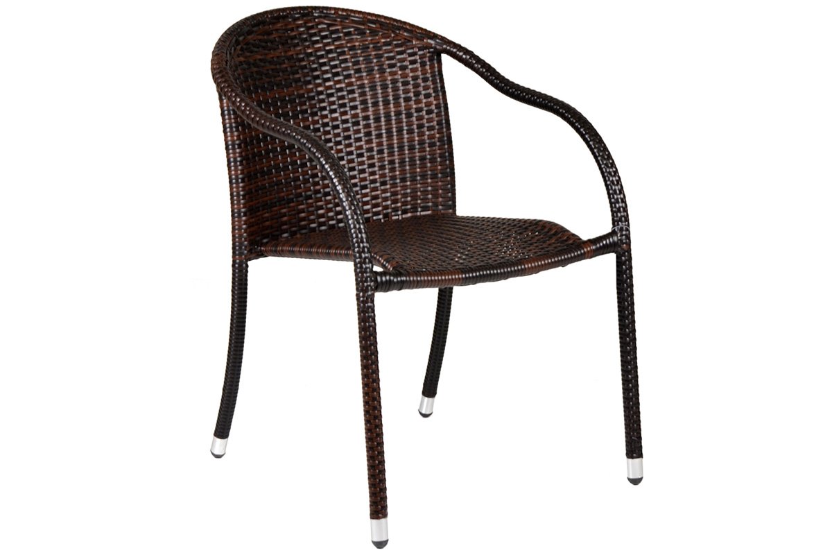 Πολυθρόνα κήπου "MONICA" μεταλλική-wicker σε χρώμα cappuccino 56x68x84