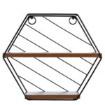 Ράφι Τοίχου ArteLibre SALERNO Μαύρο/Καφέ MDF/Μέταλλο 31x11x27cm