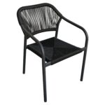 Πολυθρόνα Κήπου ArteLibre MOOREA Ανθρακί Αλουμίνιο/Rattan 58x56x79cm