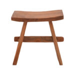 Σκαμπό Shogun pakoworld teak ξύλο σε φυσική απόχρωση 46x28x46εκ