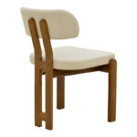 Καρέκλα Genoa pakoworld καρυδί rubberwood και εκρού ύφασμα 50x43x82εκ