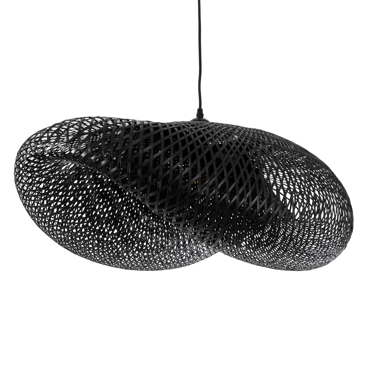 GLOBOSTAR® MEXICO 02202 Boho Κρεμαστό Φωτιστικό Οροφής με Ντουί 1 x E27 AC 220-240V IP20 - Μαύρο - Μ85 x Π50 x Υ30cm