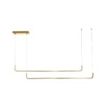 kelvo® LINARIA KLV-101-0260 Κρεμαστό Φωτιστικό Οροφής LED 72W 7200lm 180° AC 220-240V IP20 Ρυθμιζόμενο Λευκό CCT με Χειριστήριο από 2700K έως 6000K Dimmable - Lumileds SMD Chip - Σατινέ Χρυσό Βούρτσας - Μ220 x Π4 x Υ25cm - 3 Χρόνια Εγγύηση