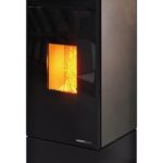 Moretti Design KUBIC 12 kW Leather Steel Αερόθερμη Σόμπα Pellet με Αεραγωγούς