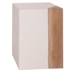 ΒΟΗΘΗΤΙΚΟ ΤΡΑΠΕΖΙ LEIA-ΣΚΑΜΠΟ HM18163.02 FIBER CEMENT ΛΕΥΚΟ-ΞΥΛΟ TEAK 32.5x32.5x46Υεκ.