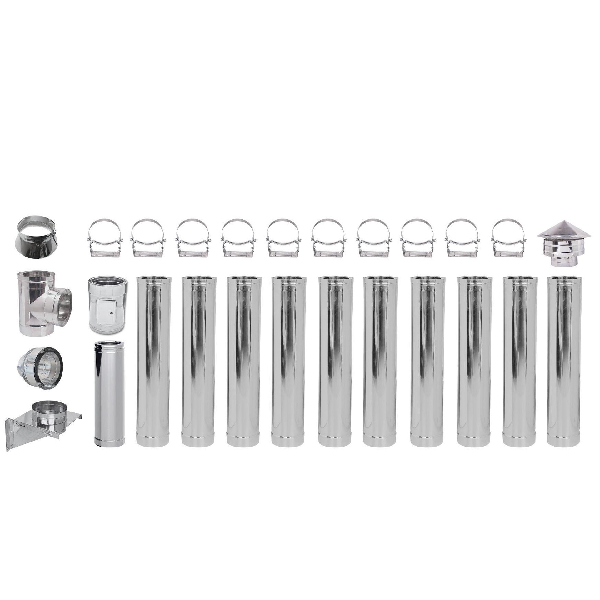 Κιτ καπναγωγών διπλού τοιχώματος INOX AISI 304 Ф250 (Εσωτερική διάμετρος), 11.7m