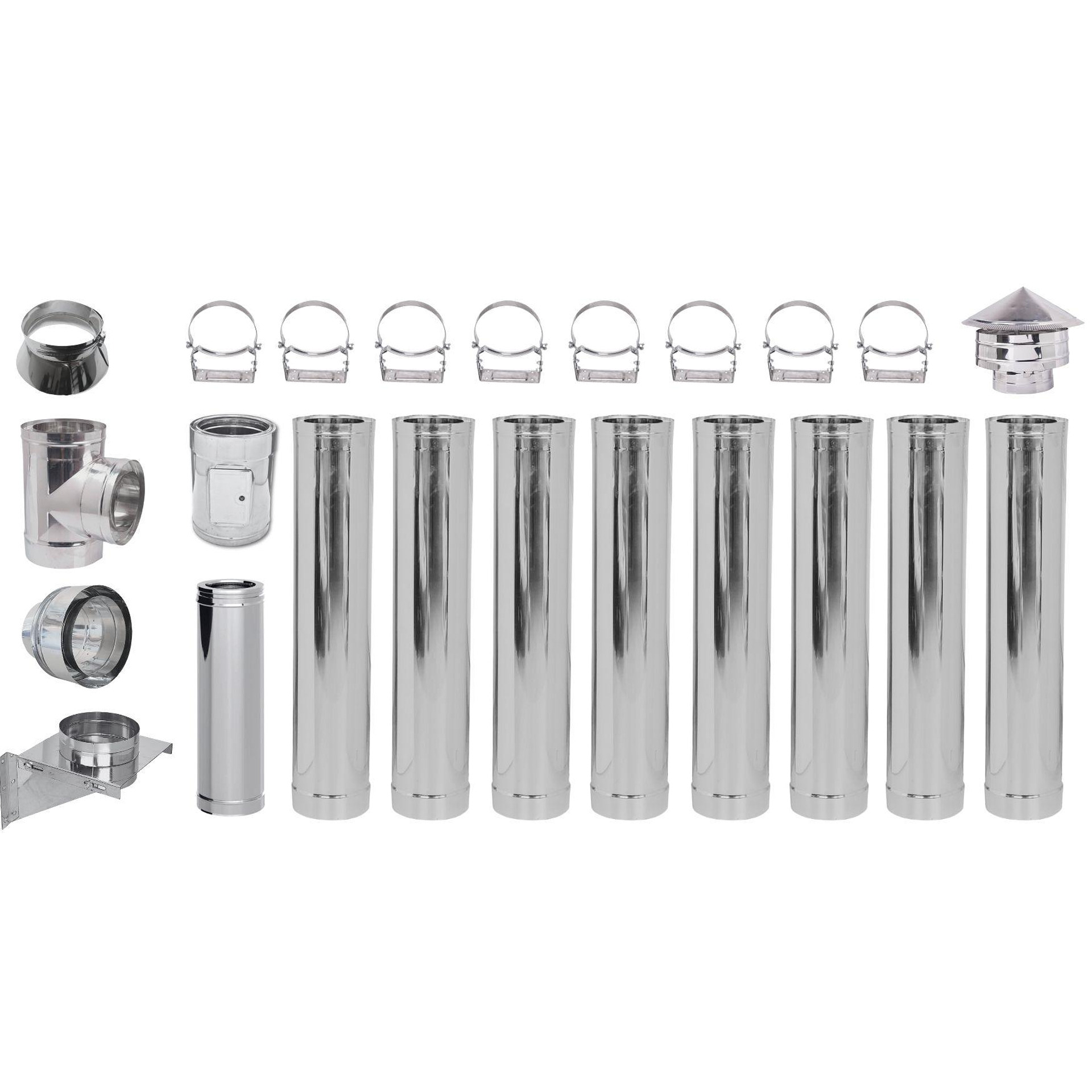 Κιτ καπναγωγών διπλού τοιχώματος INOX AISI 304 Ф250 (Εσωτερική διάμετρος), 9.7m