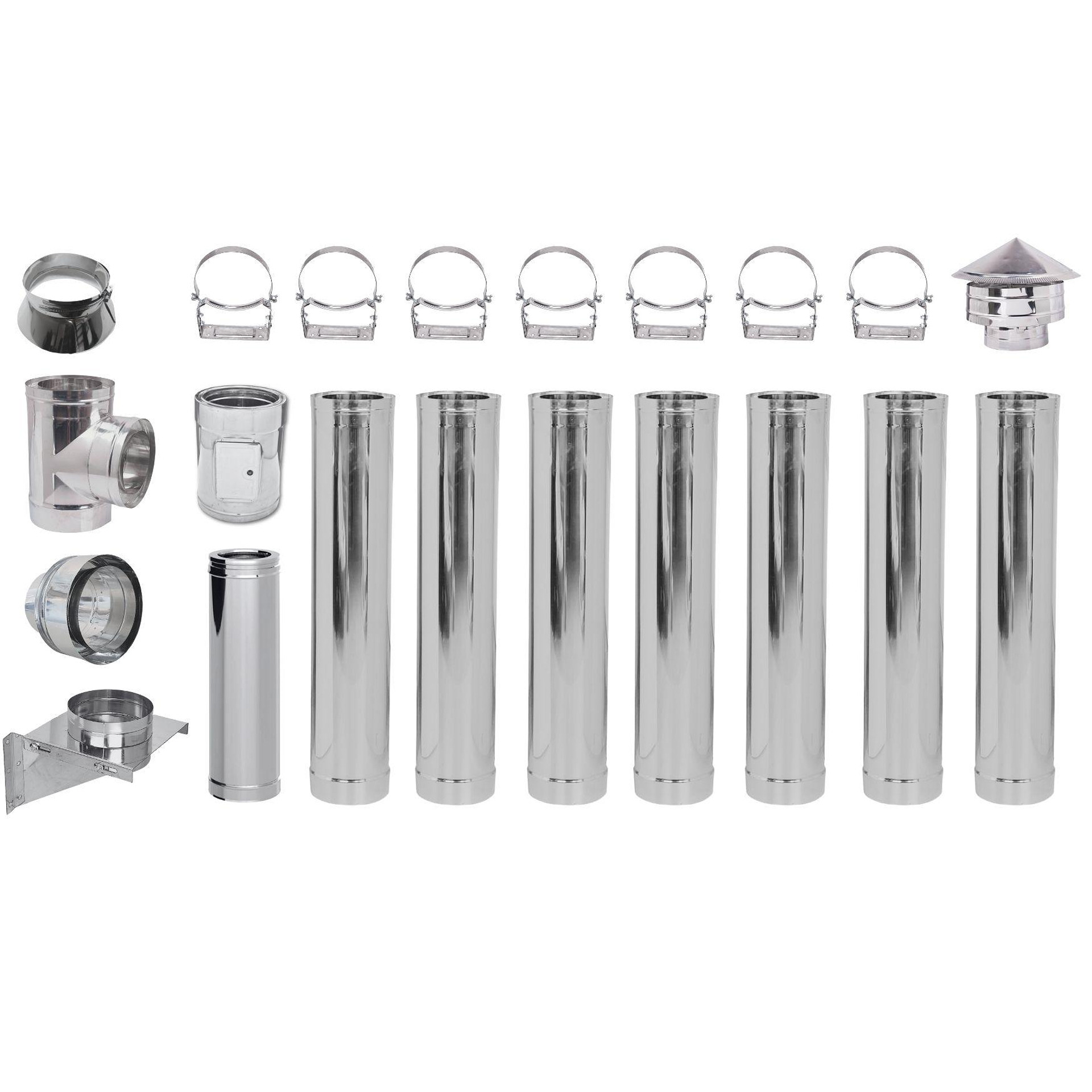 Κιτ καπναγωγών διπλού τοιχώματος INOX AISI 304 Ф300 (Εσωτερική διάμετρος), 8.7m