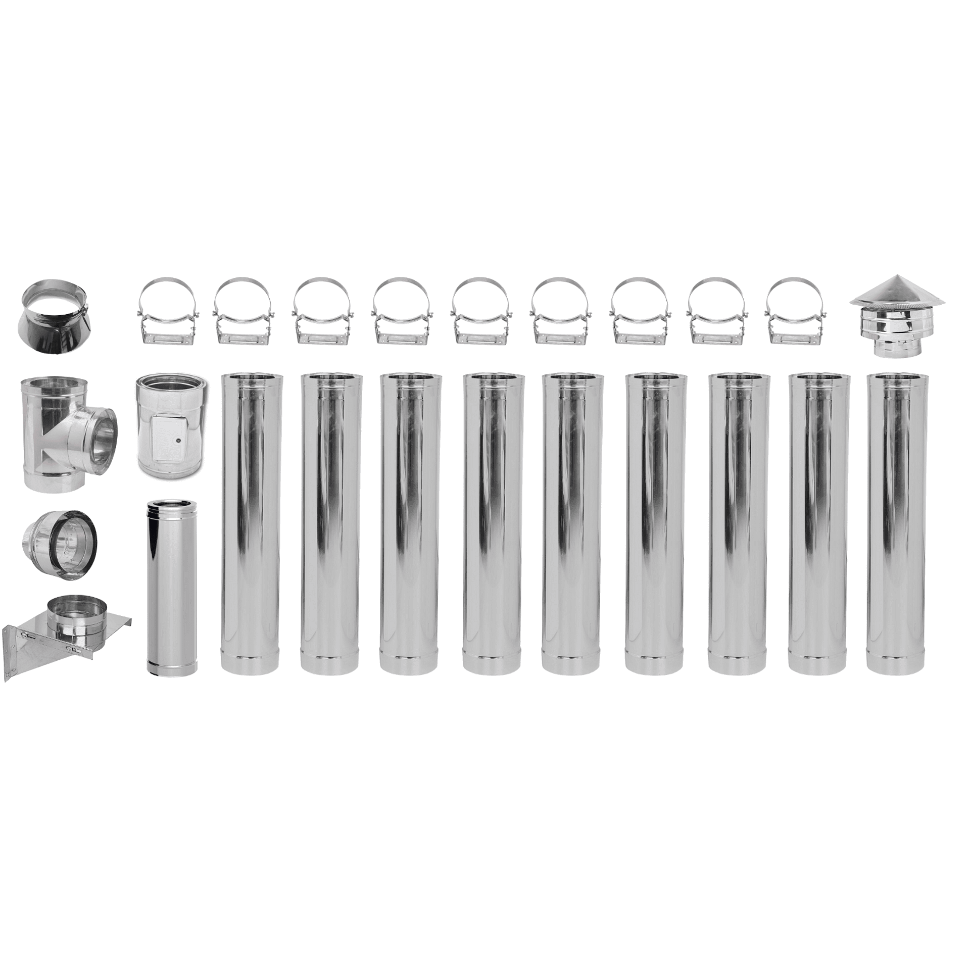 Κιτ καπναγωγών διπλού τοιχώματος INOX AISI 304 Ф300 (Εσωτερική διάμετρος), 10.7m