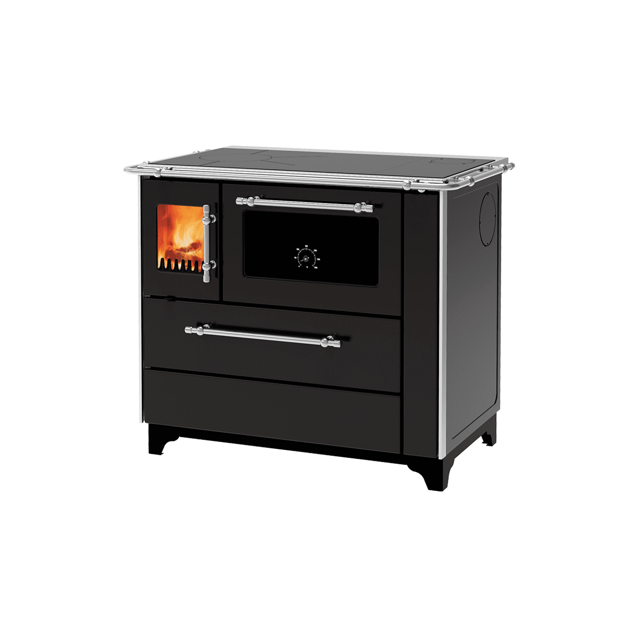 Μασίνα ξύλου με φούρνο Alfa Plam Donna 90 Ανθρακί, 5kW