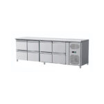 Πάγκος Ψυγείο Συντήρησης 223x70x65cm με 4 διπλές συρταριέρες