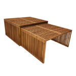 Τραπέζι Tinnie I pakoworld σετ 2τεμ teak ξύλο σε φυσική απόχρωση