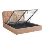 Κρεβάτι διπλό Sectra pakoworld terracotta μπουκλέ ύφασμα 160x200εκ