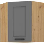 Κρεμαστό ντουλάπι γωνιακό Nelor 60x60 GN 72 1F-Γκρι σπέσιαλ - Φυσικό