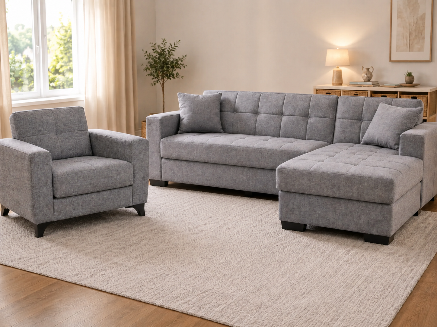 Σετ Σαλονιού Soft Living Grey , All4home