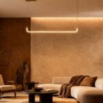 kelvo® LINARIA KLV-101-0257 Κρεμαστό Φωτιστικό Οροφής LED 36W 3600lm 180° AC 220-240V IP20 Ρυθμιζόμενο Λευκό CCT με Χειριστήριο από 2700K έως 6000K Dimmable - Lumileds SMD Chip - Χρυσό Πλατίνα - Μ120 x Π2 x Υ10cm - 3 Χρόνια Εγγύηση