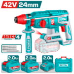 TOTAL ΕΠΑΓΓ. ΣΕΤ ΠΝΕΥΜΑΤΙΚΟ ΠΙΣΤΟΛΕΤΟ ΜΠΑΤ. Li-ion 42V / 24mm/ 2Ah / 2 ΜΠΑΤ BL Motor (TRHLI422482E)