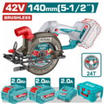 TOTAL ΕΠΑΓΓ. ΣΕΤ ΔΙΣΚΟΠΡΙΟΝΟ ΜΠΑΤ. Φ-140mm Li-ion 42V / 2Ah / 2 ΜΠΑΤ BL Motor (TSLI4214012E)