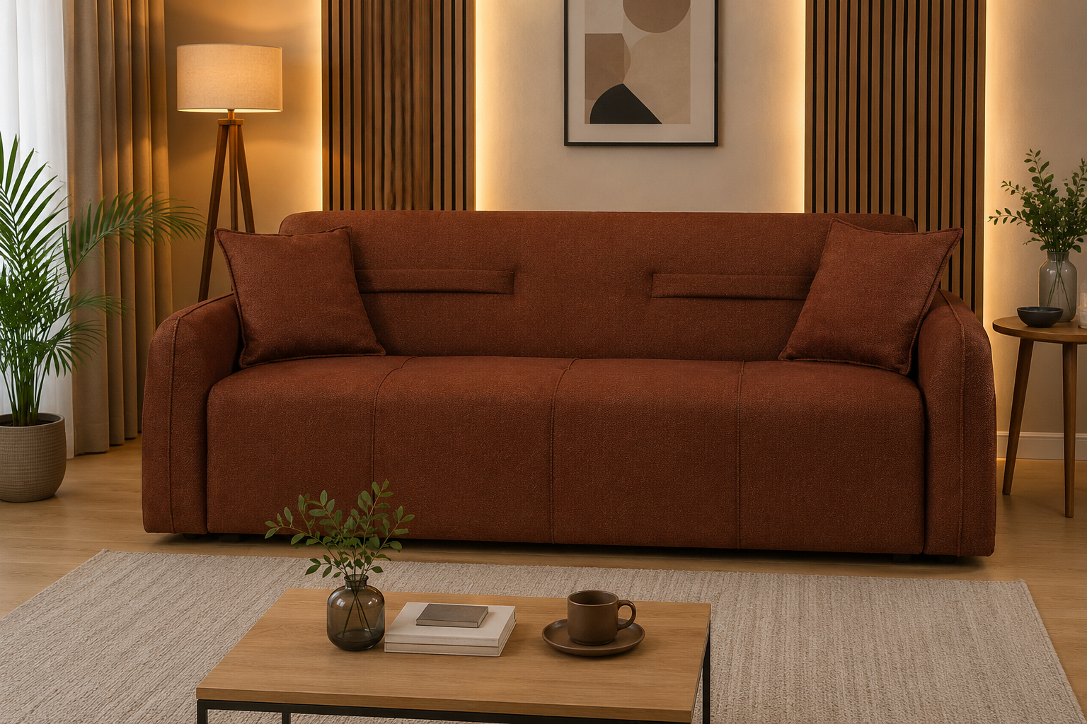 Τριθέσιος Καναπές-κρεβάτι , Zurich, Π 215×Υ 85×Β 85 εκ. , All4home