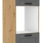 Επιδαπέδιο ντουλάπι Nelor 60 DPM 210 2F-Γκρι σπέσιαλ - Φυσικό