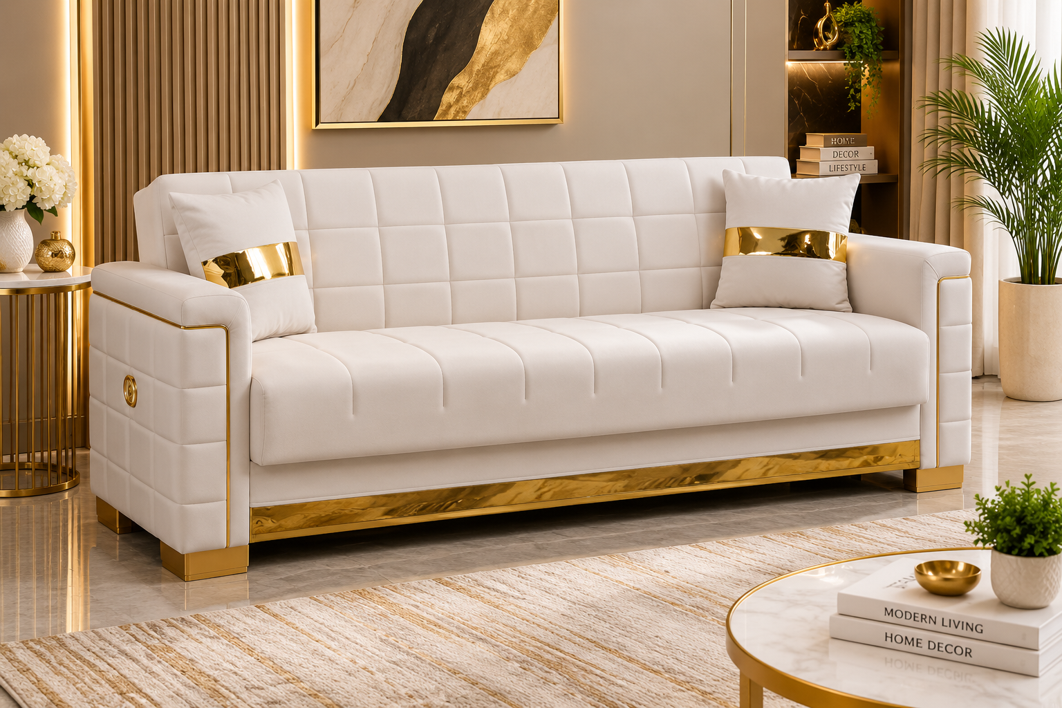 Τριθέσιος Καναπές-κρεβάτι Gucci, 216/86/85 εκ., All4home