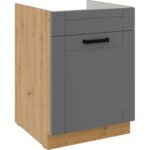 Επιδαπέδιο ντουλάπι Nelor 60 ZL 1S BB-Γκρι σπέσιαλ - Φυσικό