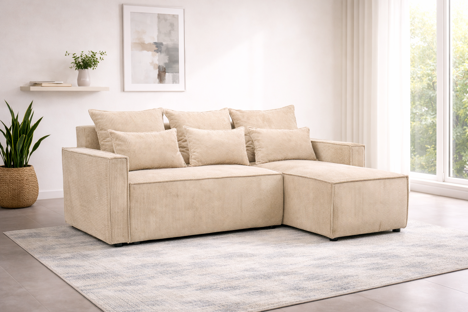 Καναπές Κρεβάτι Γωνία ,Comfort, 265x162x64 εκ. , All4home