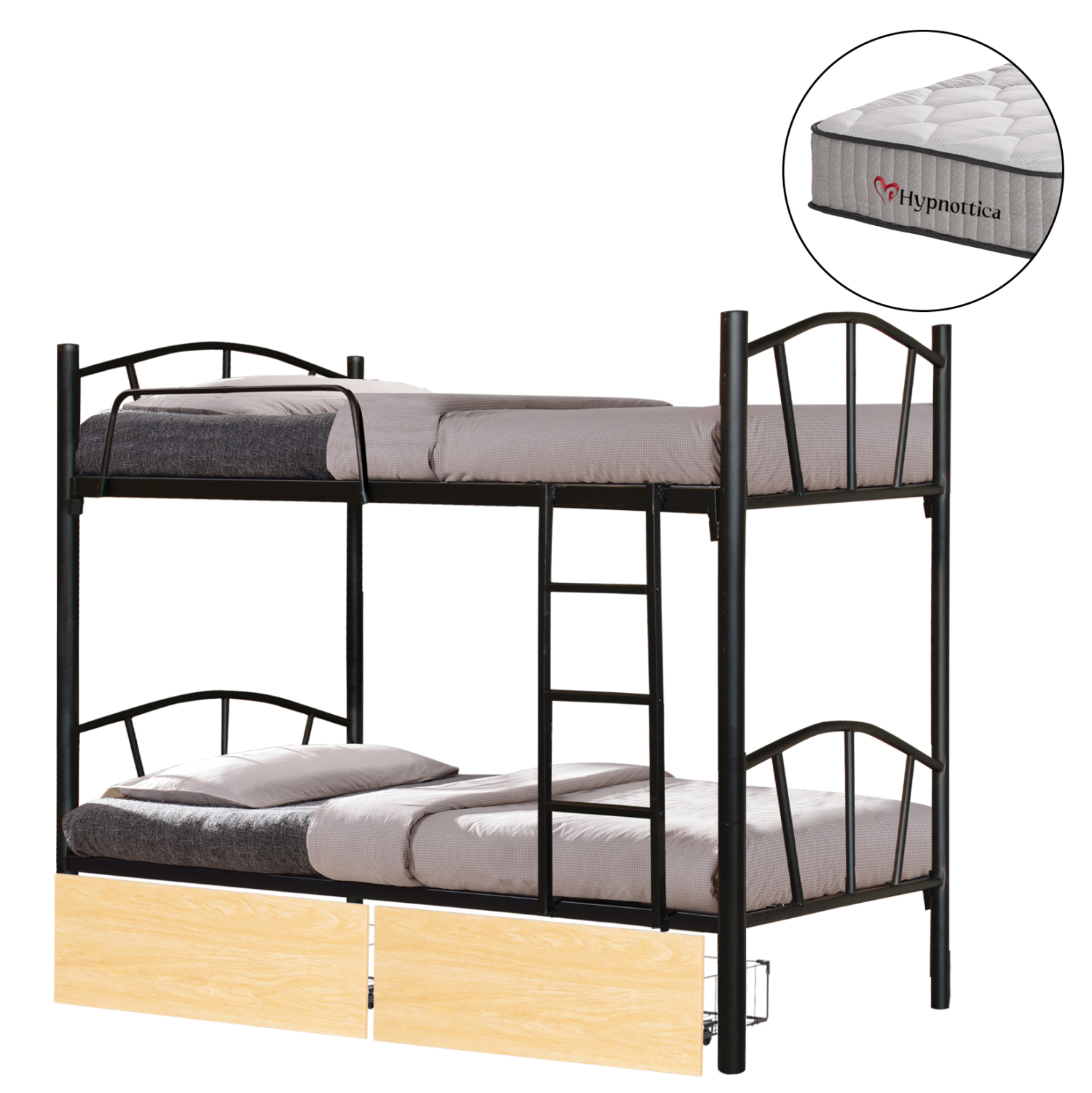 ΚΟΥΚΕΤΑ ΜΕ 2 ΣΥΡΤΑΡΙΑ SONAMA & ΣΤΡΩΜΑΤΑ 90X190εκ FB910749.04 ΜΕΤΑΛΛΟ ΜΑΥΡΟ