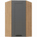 Κρεμαστό ντουλάπι γωνιακό Nelor 60x60 GN 108 1F-Γκρι σπέσιαλ - Φυσικό