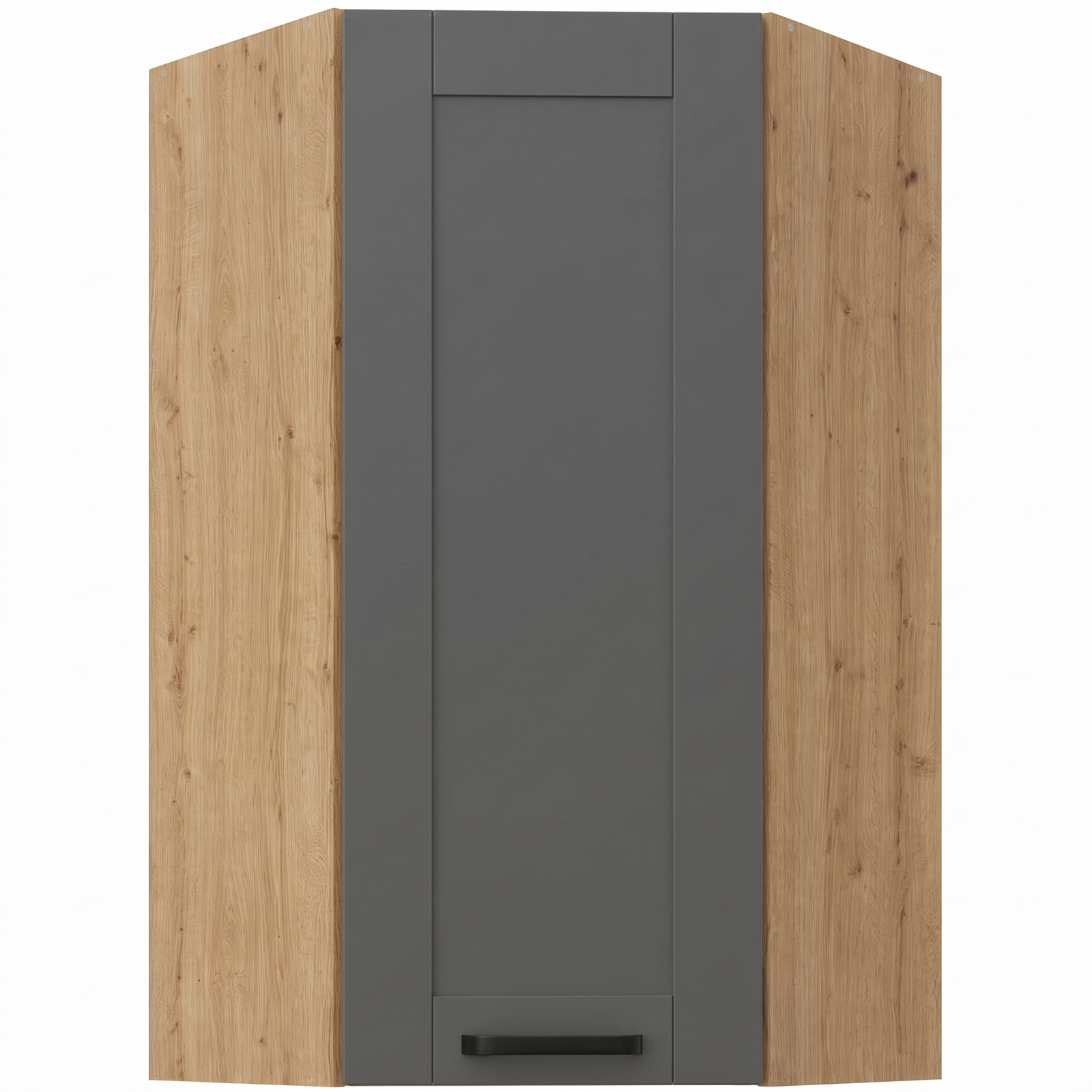 Κρεμαστό ντουλάπι γωνιακό Nelor 60x60 GN 108 1F-Γκρι σπέσιαλ - Φυσικό