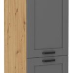 Επιδαπέδιο ντουλάπι Nelor 60 LO 210 2F-Γκρι σπέσιαλ - Φυσικό