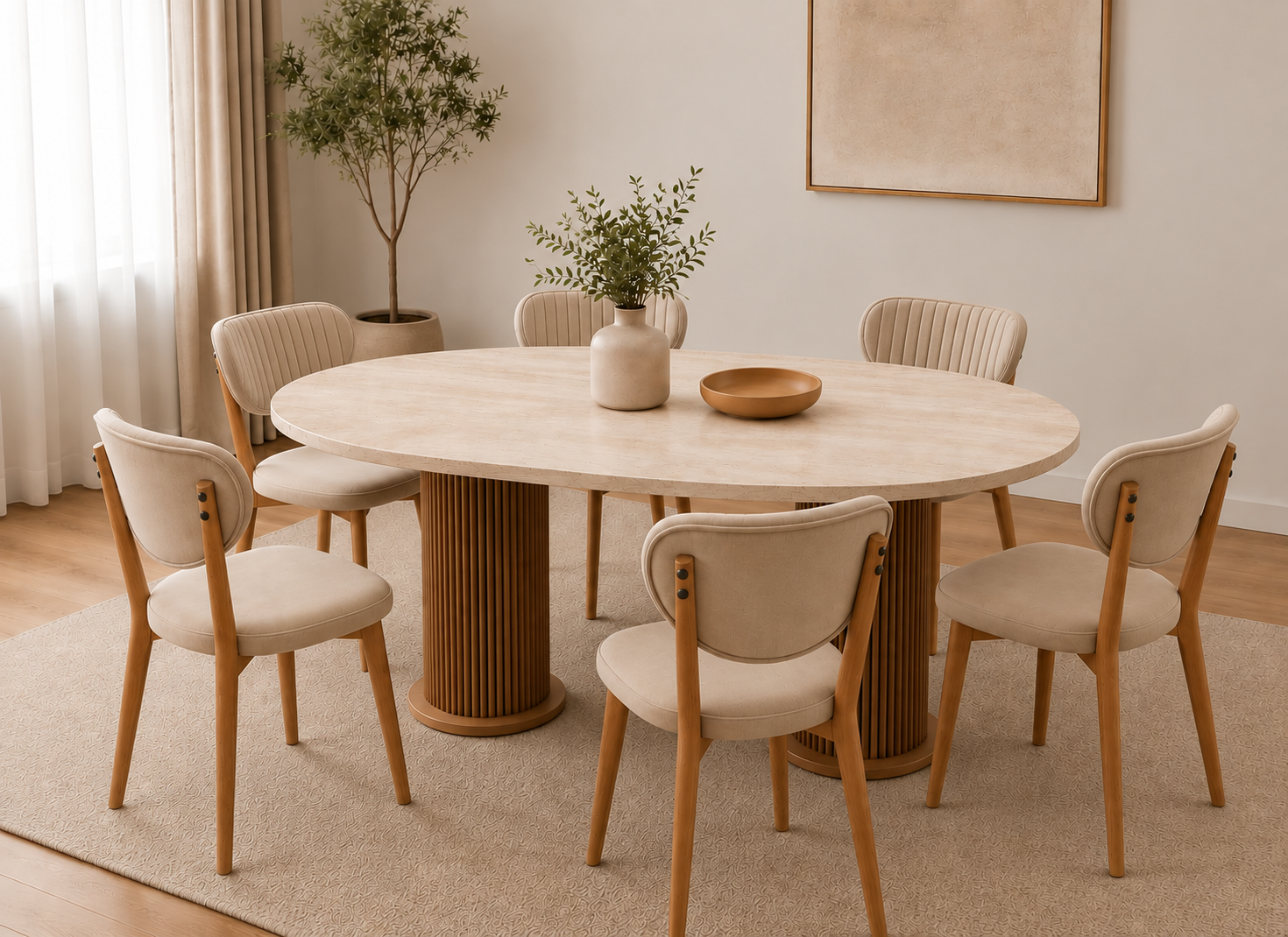 Σετ Τραπεζαρίας με 6 καρέκλες, Scandi ,180x90x75 εκ. All4home