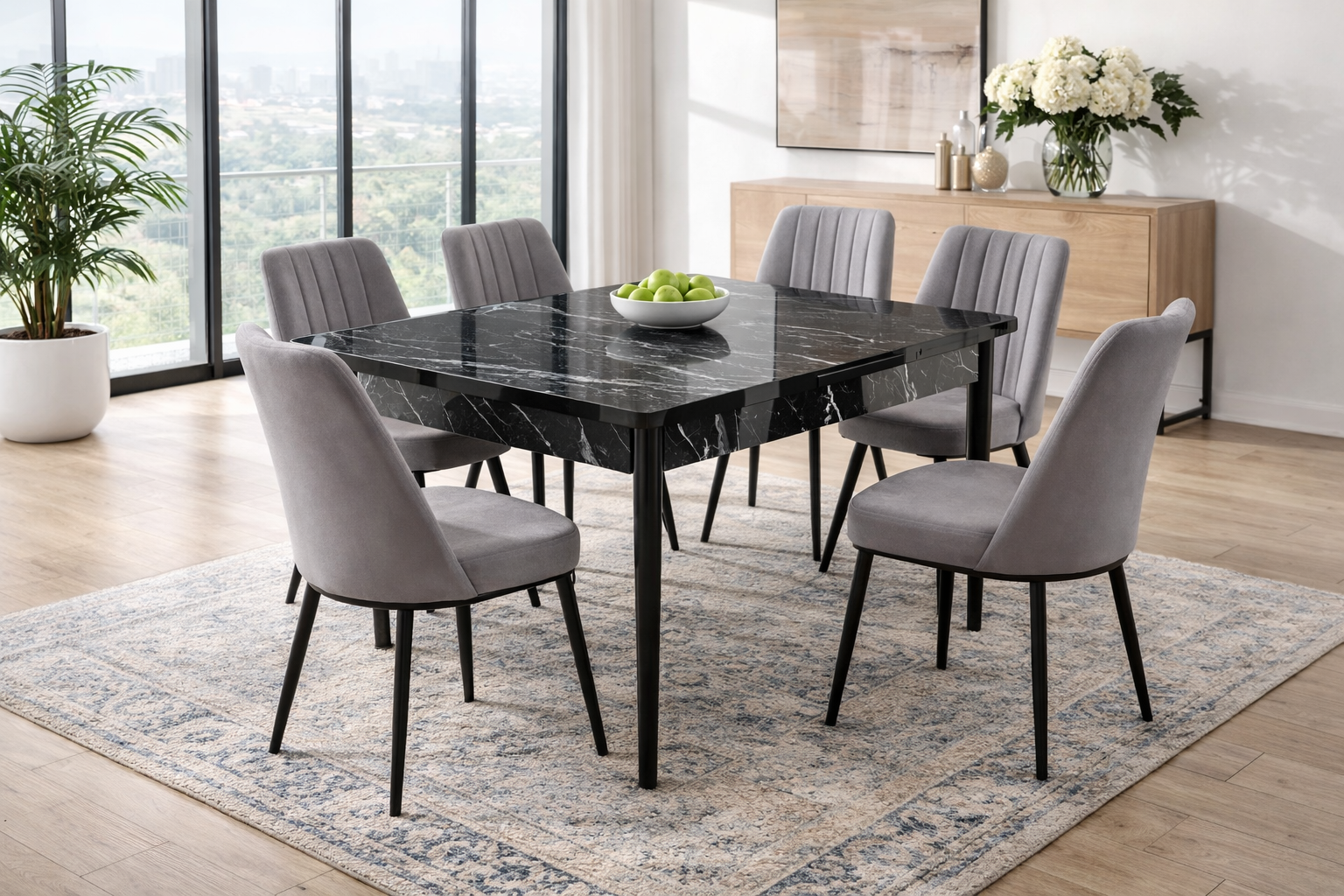 Σετ Τραπεζαρίας Majesty , 7 Τεμαχίων , 132-170/73/80εκ., All4home