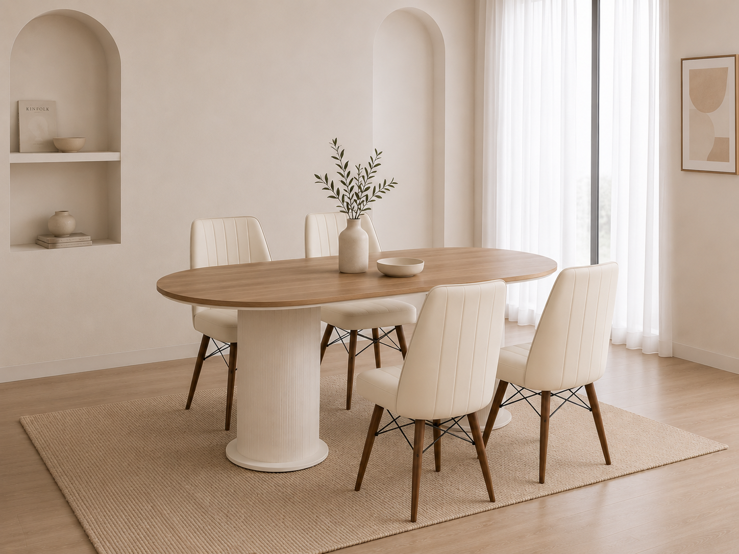 Σετ Τραπεζαρίας με 4 καρέκλες, Valentino ,180x90x75 εκ. All4home