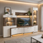 Σύνθετο Σαλονιού με Led φωτισμό 235/176/47 εκ. Play, Genomax
