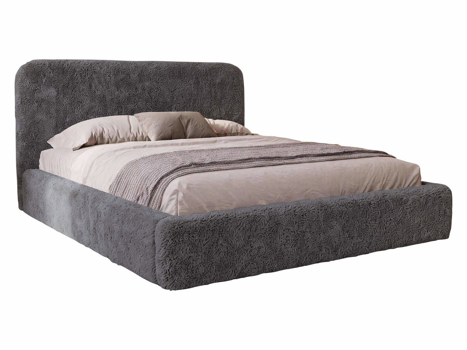 Επενδυμένο κρεβάτι Livia-Ανθρακί-160 x 200