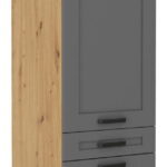 Επιδαπέδιο ντουλάπι Nelor 60 DKS 210 3S 1F-Γκρι σπέσιαλ - Φυσικό