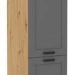 Επιδαπέδιο ντουλάπι Nelor 60 DK 210 2F-Γκρι σπέσιαλ - Φυσικό
