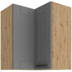 Κρεμαστό ντουλάπι γωνιακό Nelor 60x60 GN 72 2F-Γκρι σπέσιαλ - Φυσικό