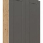 Κρεμαστό ντουλάπι Nelor 80 G 108 2F-Γκρι σπέσιαλ - Φυσικό