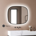 Καθρέπτης LED SHARON BLACK 31254CI 80x70cm αναστρέψιμος με τυπωμένο πλαίσιο KARAG