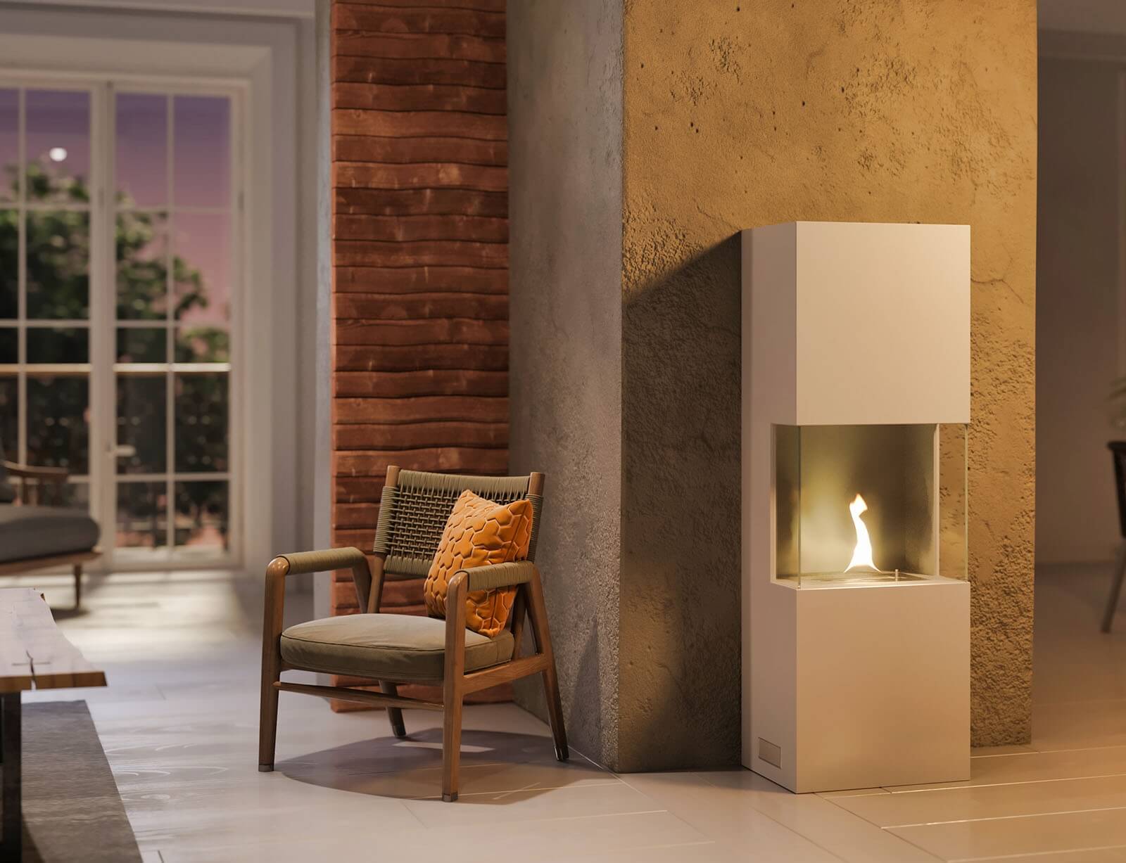 Τζάκι Indie Tenderflame - 50x34x170cm - White